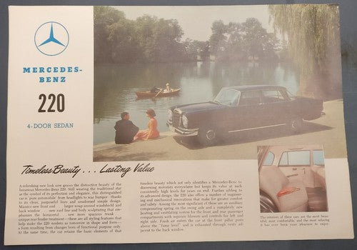 Mercedes Benz 220 Saloon Sedan Brochure Showroom Flyer W111 — photo 1