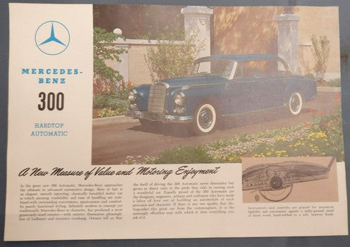 Mercedes Benz 300 Hardtop Automatic Brochure Showroom Flyer 1960 1961 1962 — photo 1