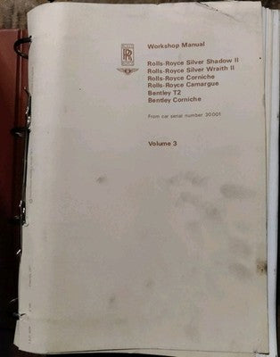 Rolls Royce Workshop Service Manual TSD4200 Shadow Wraith Corniche Camargue T2 — photo 3