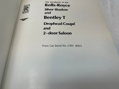 Rolls Royce Shadow & Bentley T Series - Drophead Coupe & 2 Door Saloon Handbook — photo 13