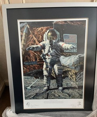 NASA Astronaut "Hammer & Feather" Galileo Print Signed Alan Bean Dave Scott — photo 1