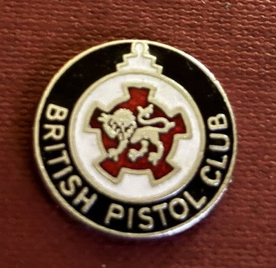 Vintage British Pistol Club Enamel Badge Target Shooting Bisley — photo 1