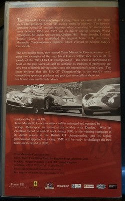 RARE 2003 Ferrari Team Maranello Concessionaires 360 GT VHS Ferrari FIA GT — photo 2