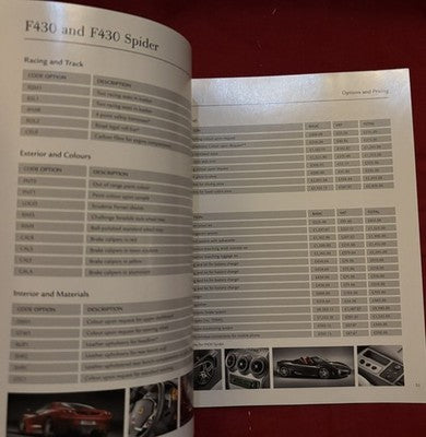 Ferrari 2005 Range Information Price List F430 612 Scaglietti 575M Superamerica — photo 2
