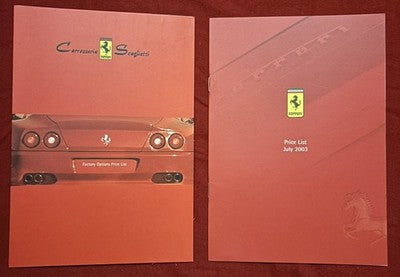 Ferrari Car & Options Price List UK July 2003 456 360 575M Challenge Stradale — photo 1
