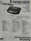D-141CK D-142CK Discman Walkman CD Player -  Genuine Sony Service Repair Manual — photo 1