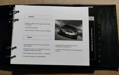 Bentley Continental GT Insight Dealer Brochure 2004 Binder Folder RARE — photo 5