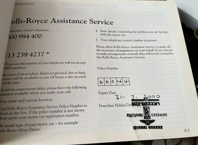 Rolls Royce Bentley Service Handbook Post-98 Spirit Spur Dawn Continental etc... — photo 8