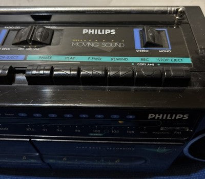 Philips D8077 "Moving Sound" Cassette Radio Boombox 1980s — photo 2