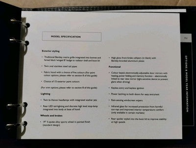 Bentley Continental GTC Insight Dealer Brochure 2006 Onwards Binder Folder RARE — photo 6