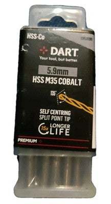 DART CHSS590 5.9mm HSS M35 Cobalt Twist Drill Bit 10 PACK — photo 1