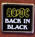 AC/DC Back In Black Vintage 1980s Metal Pin Badge Classic Rock Metal — photo 1