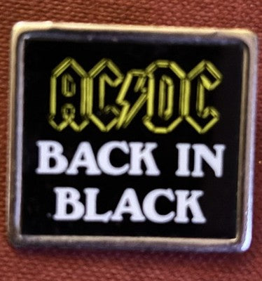 AC/DC Back In Black Vintage 1980s Metal Pin Badge Classic Rock Metal — photo 1