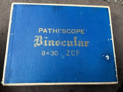 Pathescope Binocular 8x30 ZCF Binoculars Boxed Case Caps c1960s — photo 2
