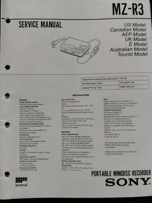 MZ-R3 Minidisc Player - Genuine Sony Service Repair Manual — photo 1