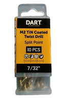 DART THSS0732 7/32" HSS TiN Titanium Nitride Coated Twist Drill Bit 10 PACK — photo 1