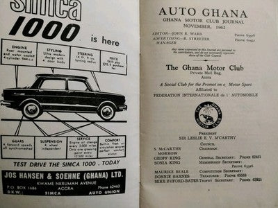 Job Lot of 9 x Vintage Auto Ghana - Ghana Motor Club Rally Magazines Programmes — photo 2