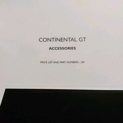 2004 Bentley Continental GT Accessories Options Brochure & Price List — photo 3