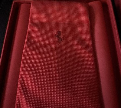 Ferrari 100% Silk Tie Red Prancing Horse Made in Italy Boxed — photo 2