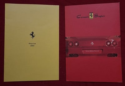Ferrari Car & Options Price List UK 2004 - 456 360 575M 612 Challenge Stradale — photo 1