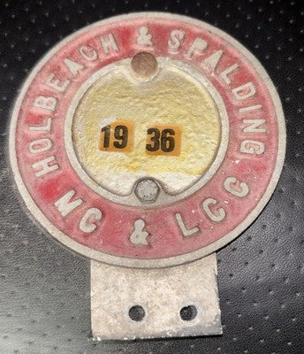 Vintage Holbeach & Spalding MC & LCC Car Club Badge Dated 1936 Automobilia — photo 1