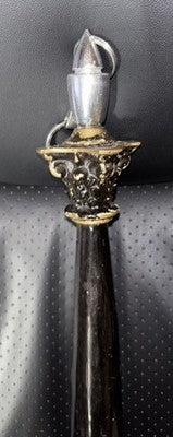Antique Victorian Edwardian Long Cattle Horn Shoe Horn Ornate Metal Handle c1900 — photo 2