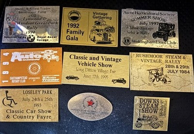 9 Vintage Car Show Steam Rally Plaques 1984–1997 Rushmoor Windsor Automobilia — photo 1
