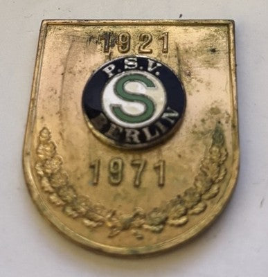 1921-1971 PSV Berlin German Police Sports Club Shooting Award Plaque Badge — photo 2