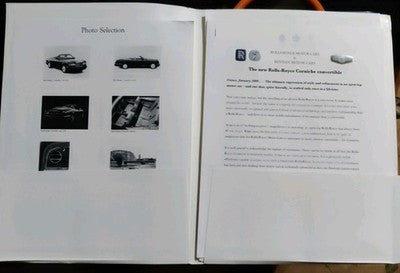 Rolls Royce & Bentley Press Pack 2000 Corniche Convertible Price Lists Sales — photo 2