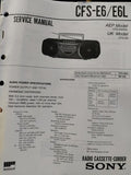 CFS-E6/E6L Portable Radio Cassette Stereo - Genuine Sony Service Repair Manual — photo 1