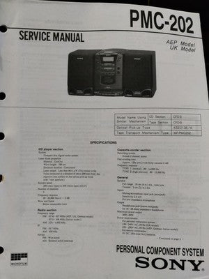 PMC-202 HiFi Radio Cassette Stereo - Genuine Sony Service Repair Manual — photo 1