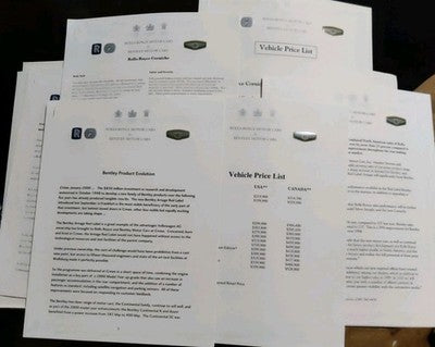 Rolls Royce & Bentley Press Pack 2000 Corniche Convertible Price Lists Sales — photo 3