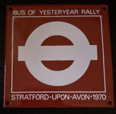 Vintage Bus Of Yesteryear Rally Stratford-Upon-Avon 1970 Plaque Badge — photo 1