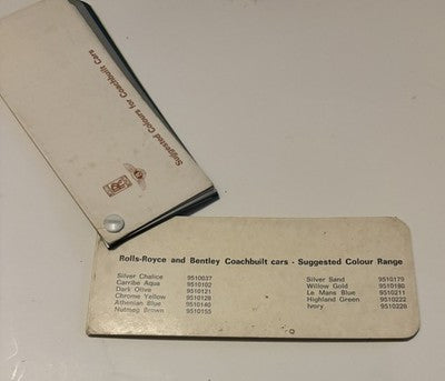 Rolls Royce Bentley Paint Colour Sample Book  COACHBUILT CARS Shadow MPW FHC — photo 5