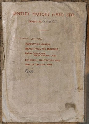 BENTLEY S3 Delivery Envelope Handbook Supplement Radiomobile 900T Instructions — photo 2