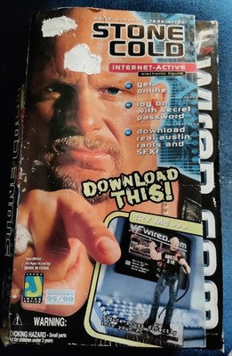 WWF 1999 Stone Cold Steve Austin WIRED.COM Internet Active Action Figure Jakks — photo 1