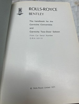 Rolls Royce Bentley Corniche Coupe & Convertible Handbook Owners Manual ORIGINAL — photo 7