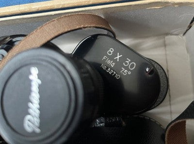 Pathescope Binocular 8x30 ZCF Binoculars Boxed Case Caps c1960s — photo 9