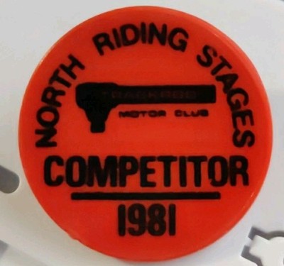 Trackrod Motor Club North Riding Stages Car Rally Competitor Badge 1981 — photo 1