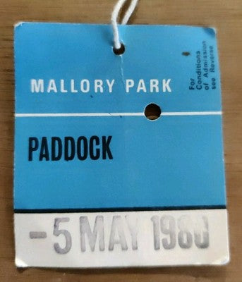 1980 Mallory Park F1 Aurora British F1 Championship 5th May 1980 Paddock Pass — photo 1