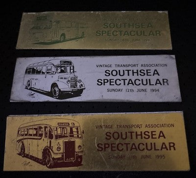 Southsea Spectacular Bus Rally Plaques 1994 95 97 Vintage Transport Association — photo 1