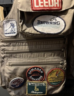 Vintage Fly Fishing Tournament Vest Jacket Gilet with Patches CAM-FIS JW Size L — photo 6