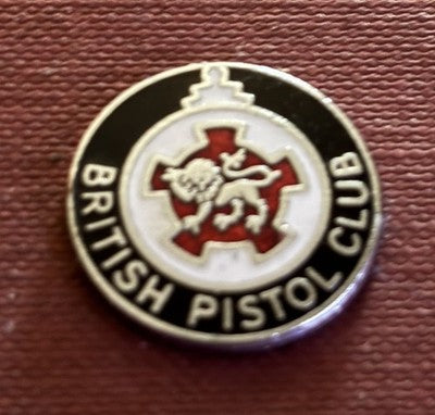 Vintage British Pistol Club Enamel Lapel Pin Badge Target Shooting Bisley — photo 1