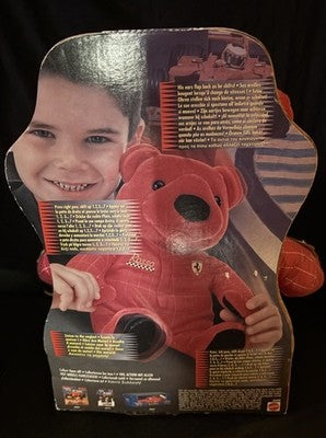 2000 Mattel Ferrari Rosso Electronic Teddy Bear F1 Action Toy Boxed — photo 3