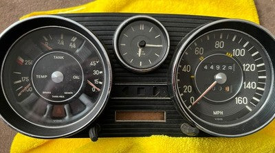 Mercedes W108 280SE 4.5 280SEL Dashboard Instrument Cluster Speedo 160MPH — photo 1