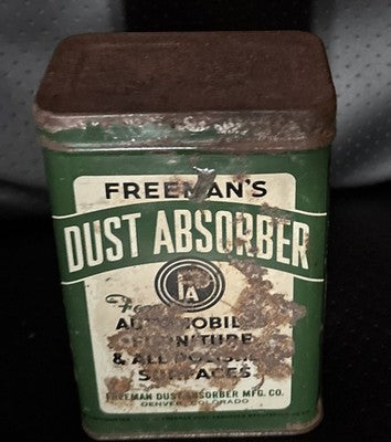 1940s Freeman’s Dust Absorber Original Vintage Tin Automobile Polish Cloth — photo 1