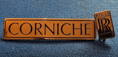 GENUINE Rolls-Royce Vintage Gold Plated Corniche Boot Badge Set — photo 1