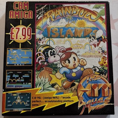 "Rainbow Islands"  Original Boxed Amiga Game (1990) Boxed Hit Squad — photo 1