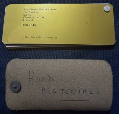 Rolls Royce Bentley CORNICHE Convertible Colour  Sample Hood Sample Book TSD4045 — photo 3
