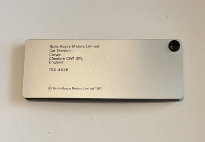 Rolls Royce Bentley Paint Colour Sample Book TSD 4428 Spirit Spur Mulsanne Eight — photo 2